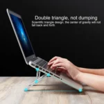 COOLCOLD U2S Portable Foldable Hollow Double Triangle Height Adjustable Aluminum Alloy Bracket for Laptop - Image 14