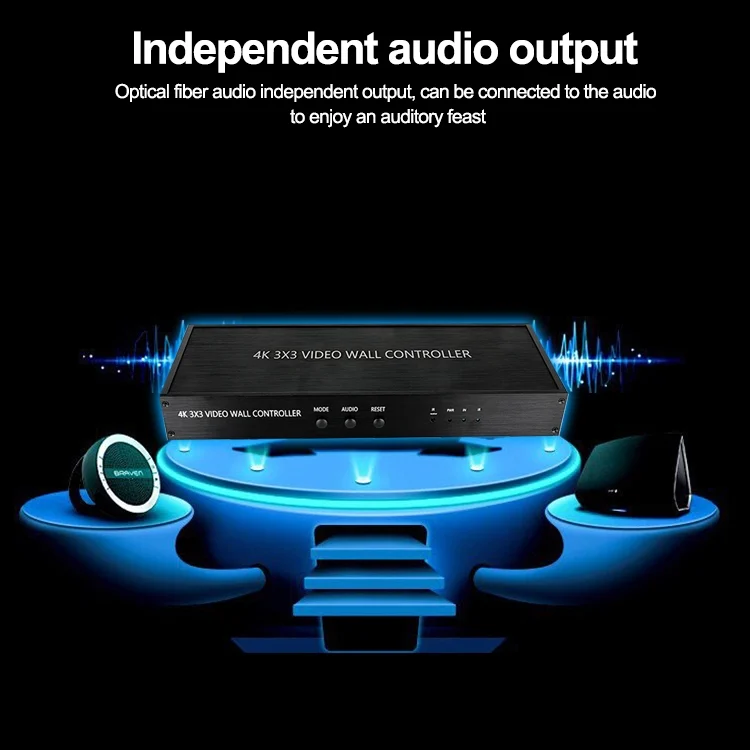 PC5710_11.webp NK-BT88 4K 3X3 HDMI Video Wall Controller Multi-screen Splicing Processor with Remote Controller, EU Plug - Image 12