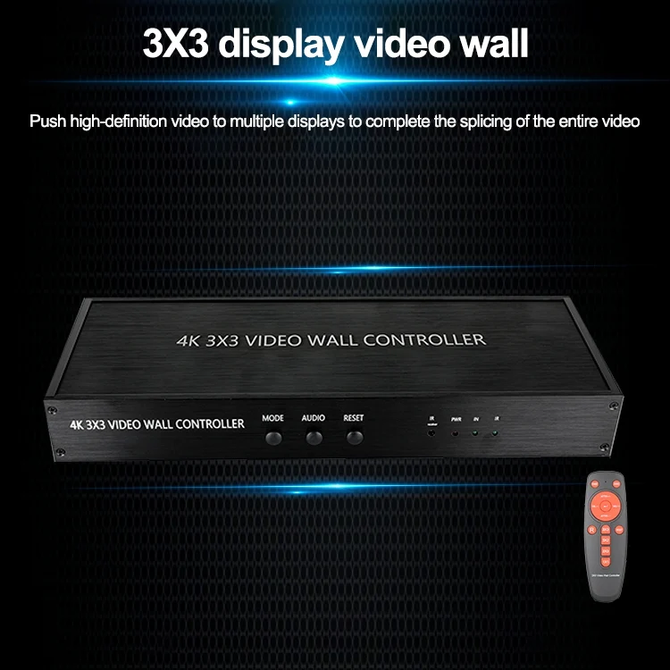 PC5710_4.webp NK-BT88 4K 3X3 HDMI Video Wall Controller Multi-screen Splicing Processor with Remote Controller, EU Plug - Image 5