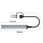V253B 5 in 1 USB + USB-C/Type-C to USB Multifunctional Docking Station HUB Adapter - Image 2