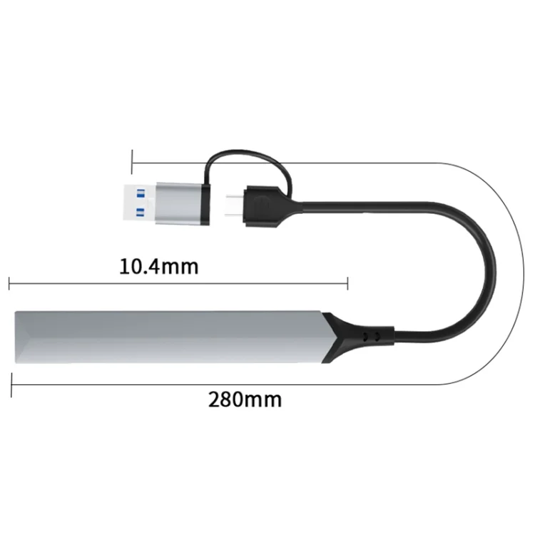 PC5716_1.webp V253B 5 in 1 USB + USB-C/Type-C to USB Multifunctional Docking Station HUB Adapter - Image 2