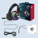 Soulbytes S19 USB + 3.5mm 4 Pin Adjustable RGB Light Gaming Headset with Mic - Image 2