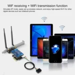 EDUP EP-9620 2 in 1 AC1200Mbps 2.4GHz & 5.8GHz Dual Band PCI-E 2 Antenna WiFi Adapter External Network Card + Bluetooth - Image 8