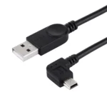 90 Degree Angle Left Mini USB to USB Data / Charging Cable, Length: 28cm - Image 4