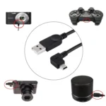 90 Degree Angle Left Mini USB to USB Data / Charging Cable, Length: 28cm - Image 5