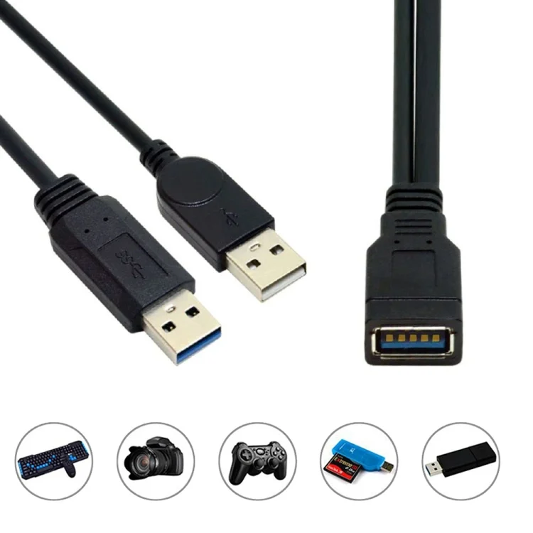PC6102_3.webp 2 in 1 USB 3.0 Female to USB 2.0 + USB 3.0 Male Cable for Computer / Laptop, Length: 29cm - Image 4