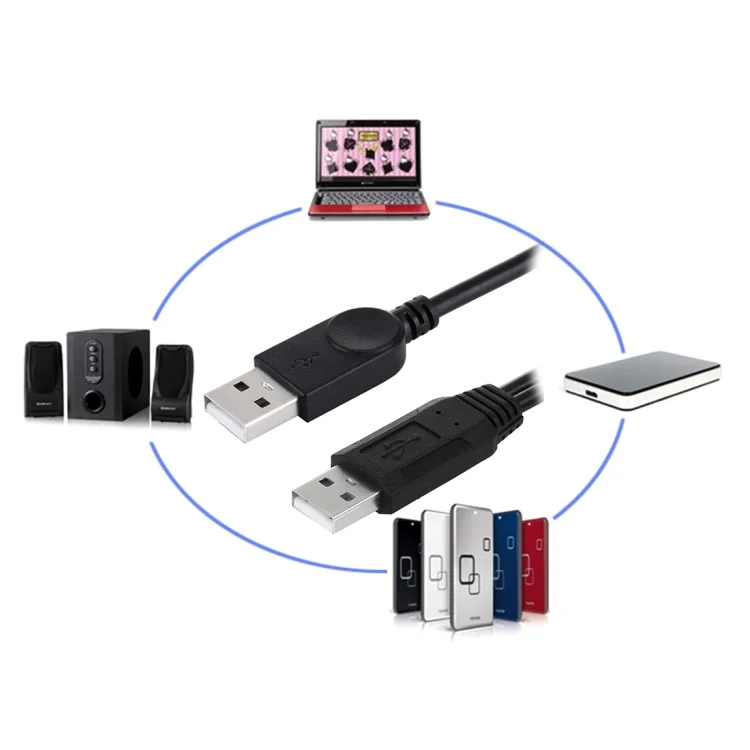 PC6103_4.webp 2 in 1 USB 2.0 Male to 2 Dual USB Male Cable for Computer / Laptop, Length: 50cm - Image 5