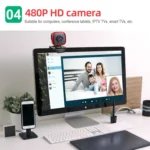 HXSJ A849 480P Adjustable 360 Degree HD Video Webcam PC Camera with Microphone - Image 6