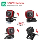 HXSJ A849 480P Adjustable 360 Degree HD Video Webcam PC Camera with Microphone - Image 7