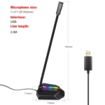 HXSJ TSP202 RGB Lighting Bendable USB Voice Chat Video Conference Microphone - Image 2