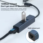 RDS 6307-3 USB-C / Type-C to USB3.0 + Dual USB2.0 + RJ45 4 in 1 HUB Adapter - Image 4