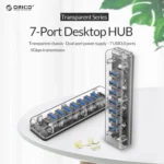 ORICO F7U 7 x USB 3.0 Ports 5Gbps Fast Transmission Desktop HUB with Blue LED Indicator Light - Image 3