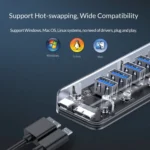 ORICO F7U 7 x USB 3.0 Ports 5Gbps Fast Transmission Desktop HUB with Blue LED Indicator Light - Image 8