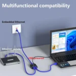 KC-E102 1000M LAN 1 to 2 RJ45 Splitter Adapter Ethernet Network Female Connector - Image 6