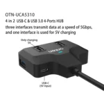Onten OTN-UCA2310 4 in 2 USB-C / Type-C + USB3.0 4-Ports HUB Docking Station - Image 5