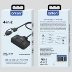Onten OTN-UCA2310 4 in 2 USB-C / Type-C + USB3.0 4-Ports HUB Docking Station - Image 7