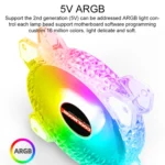 COOLMOON RGB Cooling Fan120mm PWM 6PIN S1 ARGB Fans - Image 4