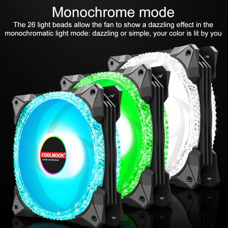 PC6976W_3.webp COOLMOON AS2 PWM Controlled Cooling Fan 12CM Dual-aperture Computer Water Cooling ARGB Chassis Fan - Image 4