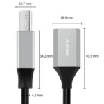 USB-C / Type-C 3.1 to USB 3.0 Male Square Port Printer Data Transmission Extension Cable, Length:0.5m - Image 2