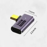 240W USB-C/Type-C Female to USB-C/Type-C Male 40Gbps Side Bend Adapter with Light - Image 2