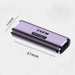 240W USB-C/Type-C Female to USB-C/Type-C Female 40Gbps Straight Adapter with Light - Image 2