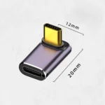240W USB-C/Type-C Female to USB-C/Type-C Male 40Gbps Vertical Angle Adapter with Light - Image 2