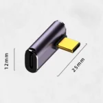 240W USB-C/Type-C Female to USB-C/Type-C Male 40Gbps Medium Bend Adapter with Light - Image 2