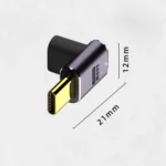 240W USB-C/Type-C Female to USB-C/Type-C Male 40Gbps Up and Down Bend Adapter with Light - Image 2