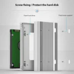 Blueendless U23Q SATA 2.5 inch Micro B Interface HDD Enclosure with USB-C / Type-C to USB 3.0 Cable, Support Thickness: 1cm or less - Image 6