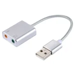Aluminum Alloy Shell External USB Virtual 7.1 Channel Sound Card with 13cm Cable for PC Laptop - Image 2