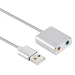 Aluminum Alloy Shell External USB Virtual 7.1 Channel Sound Card with 13cm Cable for PC Laptop - Image 3