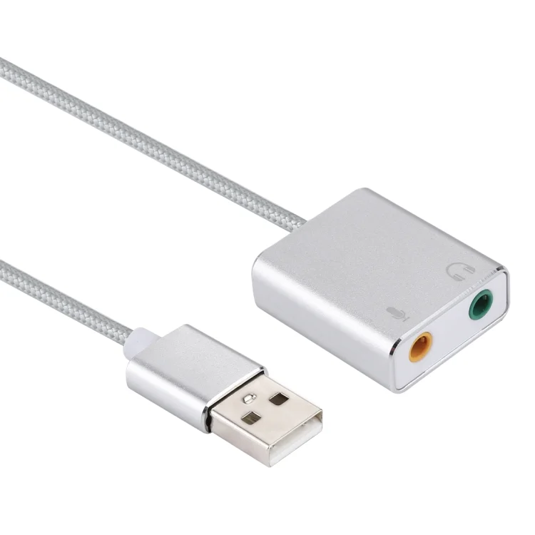 PC7870S_2.webp Aluminum Alloy Shell External USB Virtual 7.1 Channel Sound Card with 13cm Cable for PC Laptop - Image 3