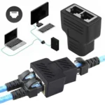 Crystal Network Straight Through Head-line Connector Terminal Female to Female Three Head RJ45 Interface Extension Device - Image 5