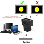Crystal Network Straight Through Head-line Connector Terminal Female to Female Three Head RJ45 Interface Extension Device - Image 6