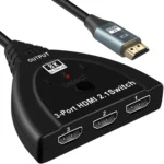 3 Port HDMI 8K Switcher Selector Box with Pigtail Cable