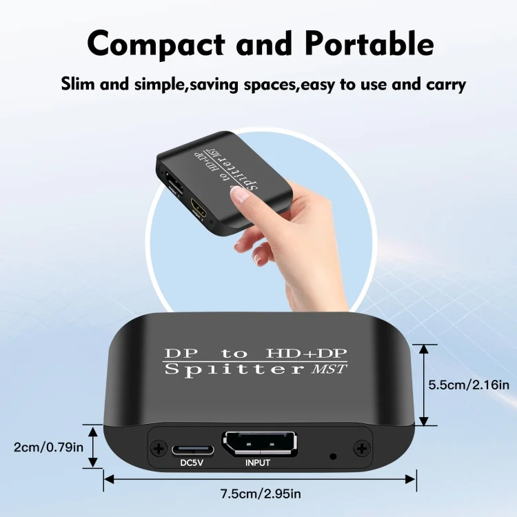 PC8109B_8.webp NK-W60 DP DisplayPort To HDMI, DP DisplayPort Splitter MST / SST Monitor Switcher - Image 9