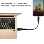 USB Male to 5.5 x 2.1mm Female Plug Adapter Connector - Image 5