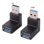 2 PCS L-Shaped USB 3.0 Male to Female 90 Degree Angle Plug Extension Cable Connector Converter Adapter - Image 2