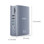 ORICO CDH-15N-GY-BP 15 in 1 Type-C HUB Docking Station - Image 3