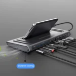 Onten 9199 12 in 1 USB-C / Type-C to USB-C / Type-C + TF / SD Card Slot + RJ45 + 3.5mm Audio + PD USB-C / Type-C Charging + 2 HDMI + 4 USB 3.0 Ports Multifunctional HUB Converter Docking Station - Image 8