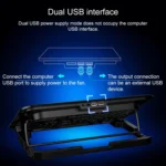 ICE COOREL Notebook Computer Base Speed Control Silent Six-fan Cooling Holder Cooling Rack, Style: Flagship - Image 6