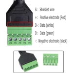 U-shaped Elbow USB-C / Type-C Male to 5 Pin Green Pluggable Terminal Solder-free Connector Cable - Image 6