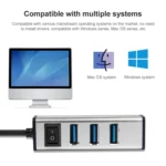USB to 4 USB 3.0 Ports Aluminum Alloy HUB with Switch - Image 5