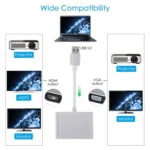 2 in 1 USB 3.0 to HDMI + VGA Adapter - Image 9
