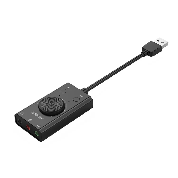 PC9528B_2.webp ORICO SC2 Multi-function USB External Driver-free Sound Card with 2 x Headset Ports & 1 x Microphone Port & Volume Adjustment - Image 3