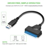 Professional SATA to USB 3.0 Cable Adapter 2.5 inch SSD Hard Drive Expanding Connector - Image 6