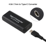 DC 4.8 x 1.7mm Power Jack Female to USB-C / Type-C Female Power Connector Adapter with 15cm USB-C / Type C Cable - Image 5