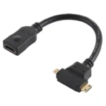 HDMI Female to Mini HDMI + Micro HDMI T Shape Cable - Image 2