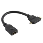 HDMI Female to Mini HDMI + Micro HDMI T Shape Cable - Image 3