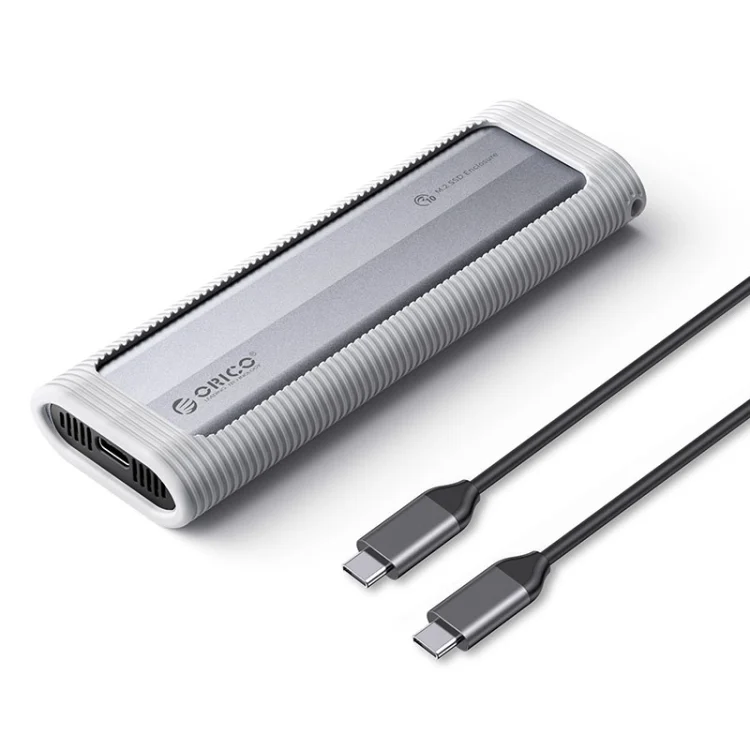 PC9791.webp ORICO AXM2-G2-GY-BP M.2 NVMe SSD Enclosure with Silicone Protective Case & Type-C Cable - Image 1